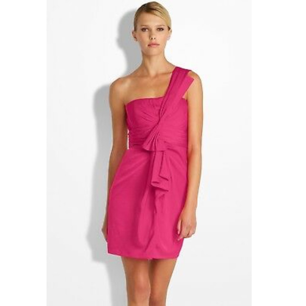 BCBG MAXAZRIA one shoulder cocktail dress